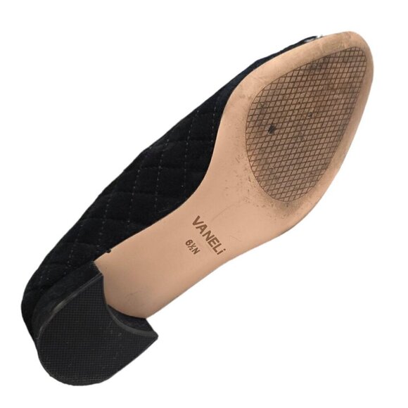 Vaneli Black April Pump Quilted Suede Sz 6.5N - Picture 6 of 8